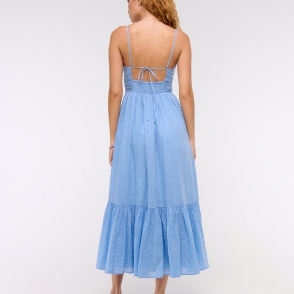 NWT Abercombie & Fitch Bra-Free Flowy Tie-Back Maxi Dress - Picture 3 of 8